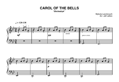 Carol of the Bells Accordion Sheet Music